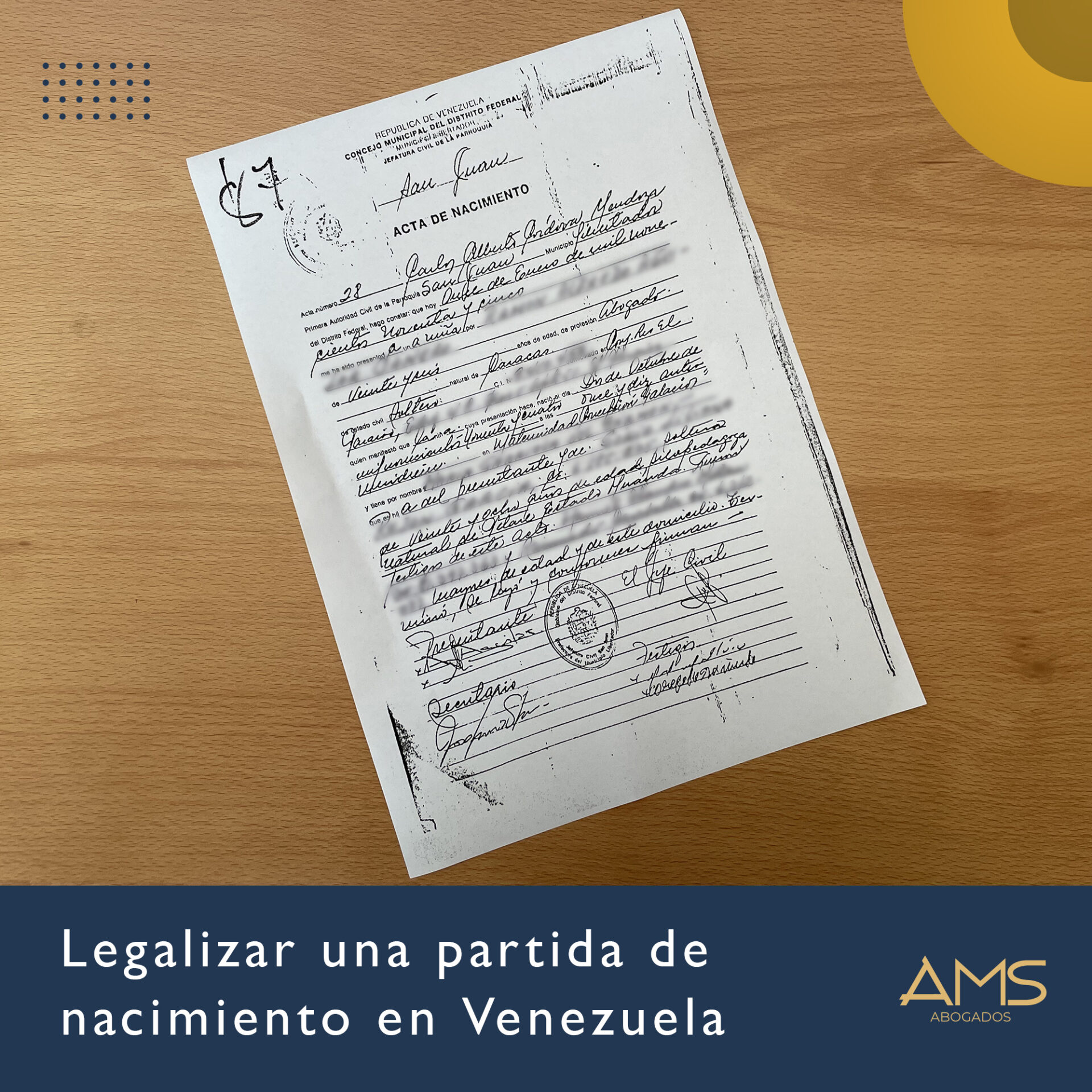 Legalizar una partida de nacimiento en Venezuela AMS Abogados