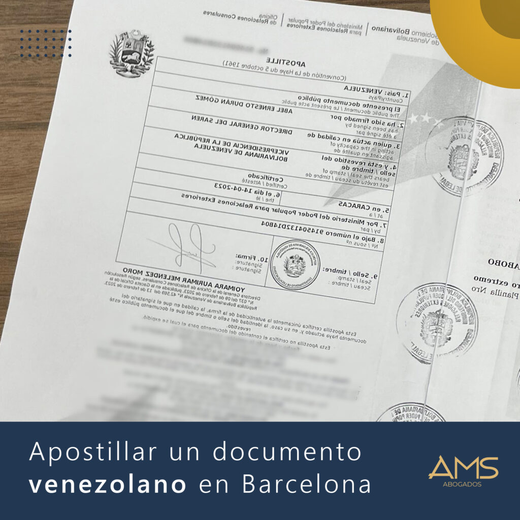 apostilla documento venezuela consulado barcelona