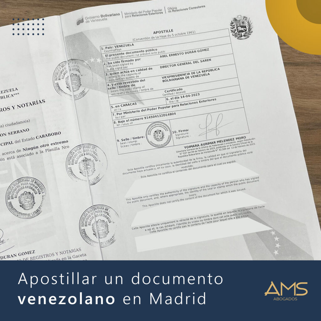 apostillar documentos venezolanos en madrid