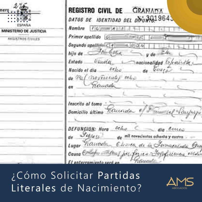 partida literal de nacimiento españa ams abogados